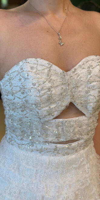 Beyaz Starplez Bel Dekolteli Kısa Abiye Elbise 7709 - 3