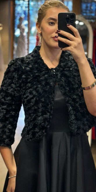 Black Bolero Evening Dress 519 - abiyeniall