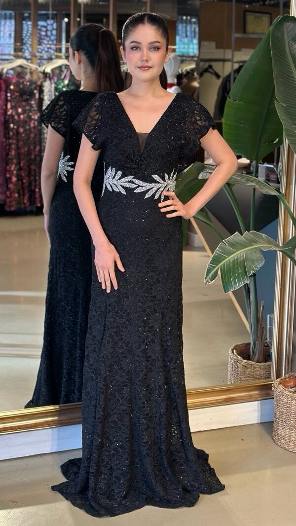 İndirimli Simli Abiye 95176 - 1