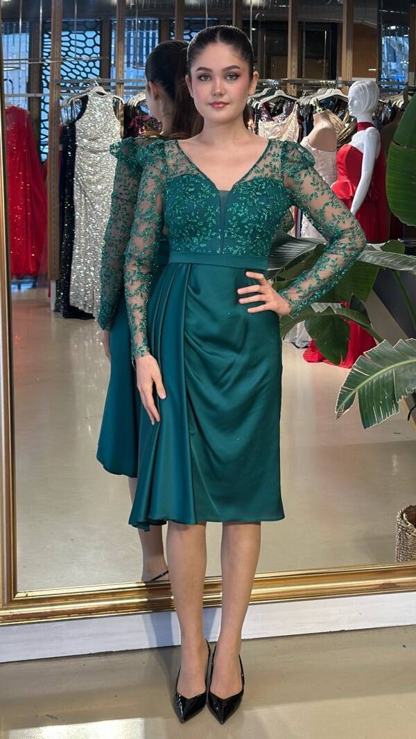 İndirimli Simli Abiye 95195 - 1