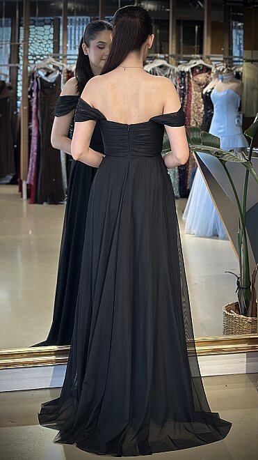 Siyah Tül Abiye 7685 - 2