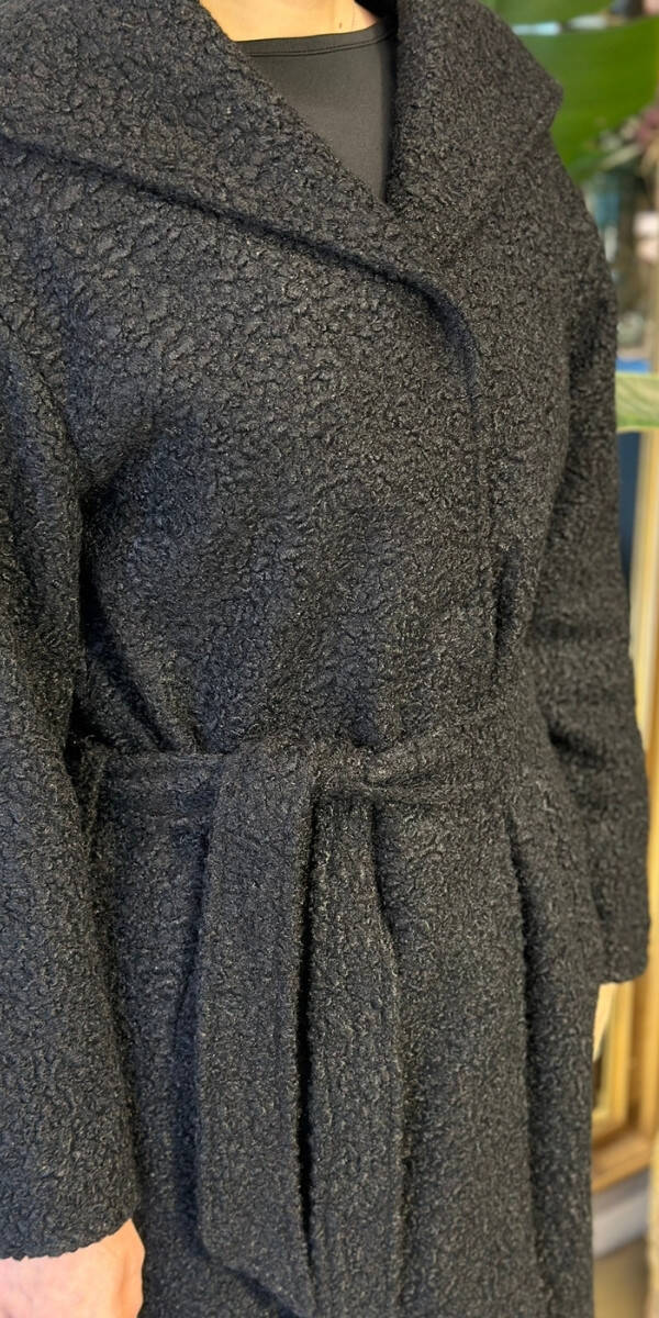 Siyah Uzun Kollu Coat Uzun Abiye Elbise 11160-01 - 3